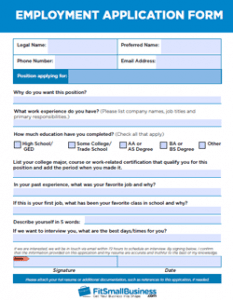 Sample Job Application Template from fitsmallbusiness.com