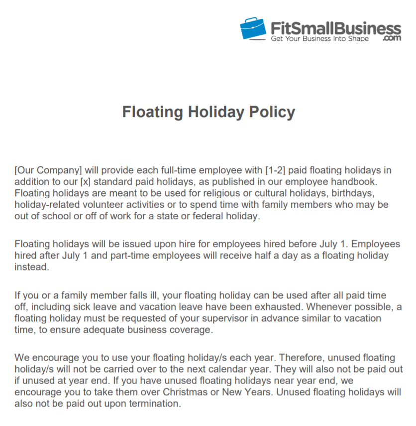 Floating Holiday Definition & How to Implement Your Policy