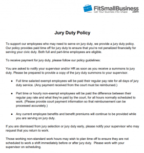 Jury Duty How To Accommodate It Free Sample Policy Letters