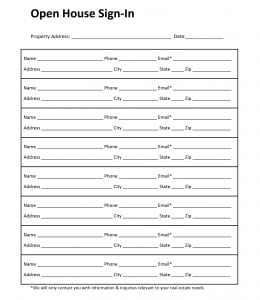 3 free real estate open house sign in sheet templates