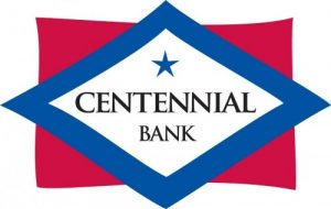 Centennial Bank logo.