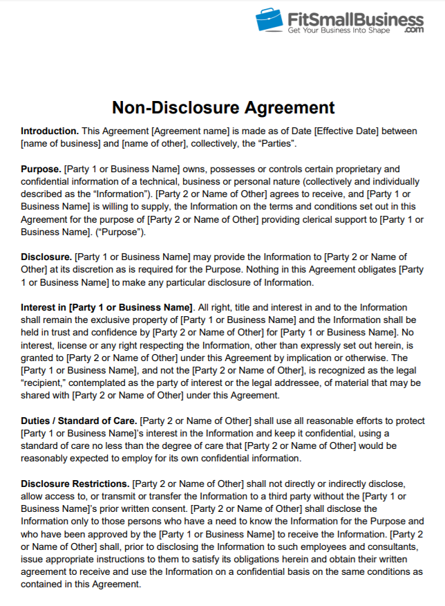 Non Disclosure Agreement Nda Definition And Free Template Best Practice In Hr