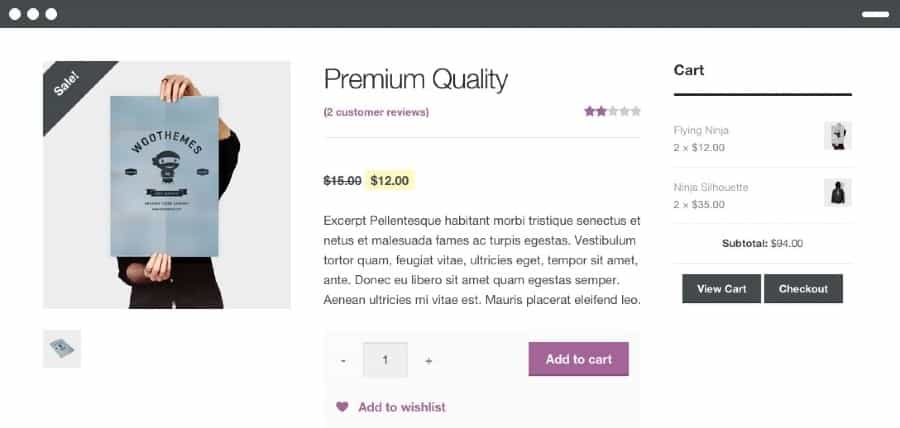 Homepage of WooCommerce Storefront free theme.