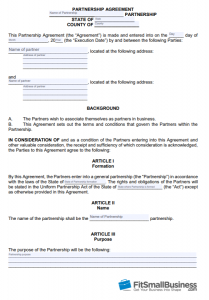 How To Create A Business Partnership Agreement Free Template - 