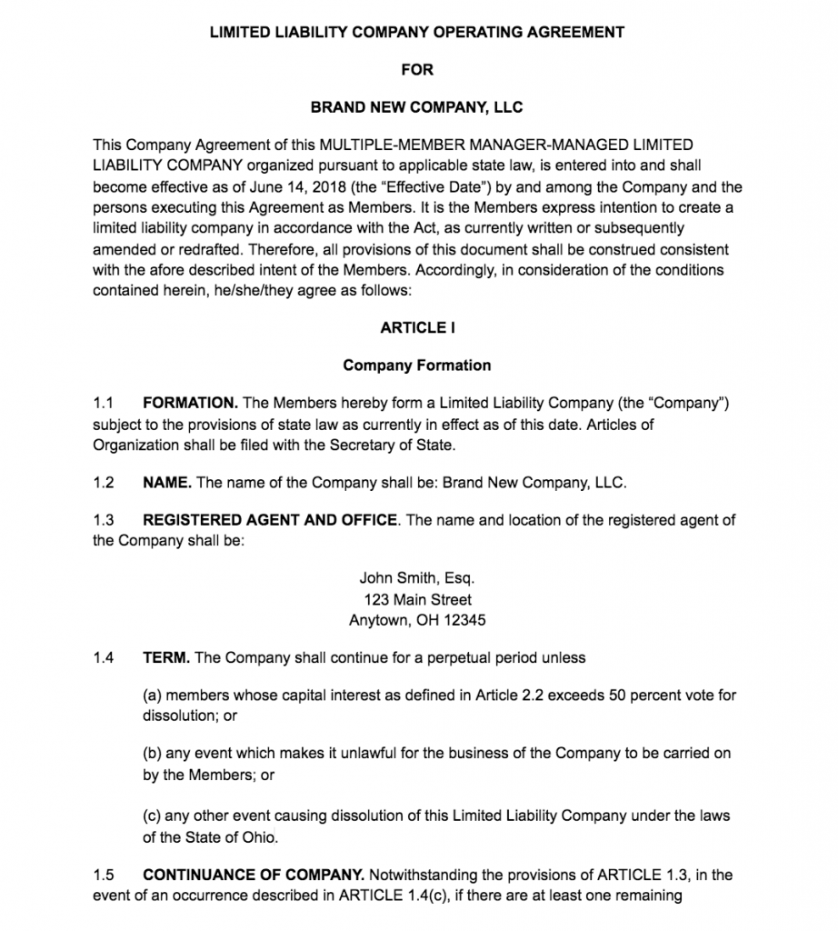 How To Create An Llc Operating Agreement Free Templates 6286