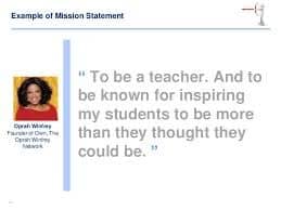 Screenshot van Mission Statement Voorbeeld door Oprah Winfrey