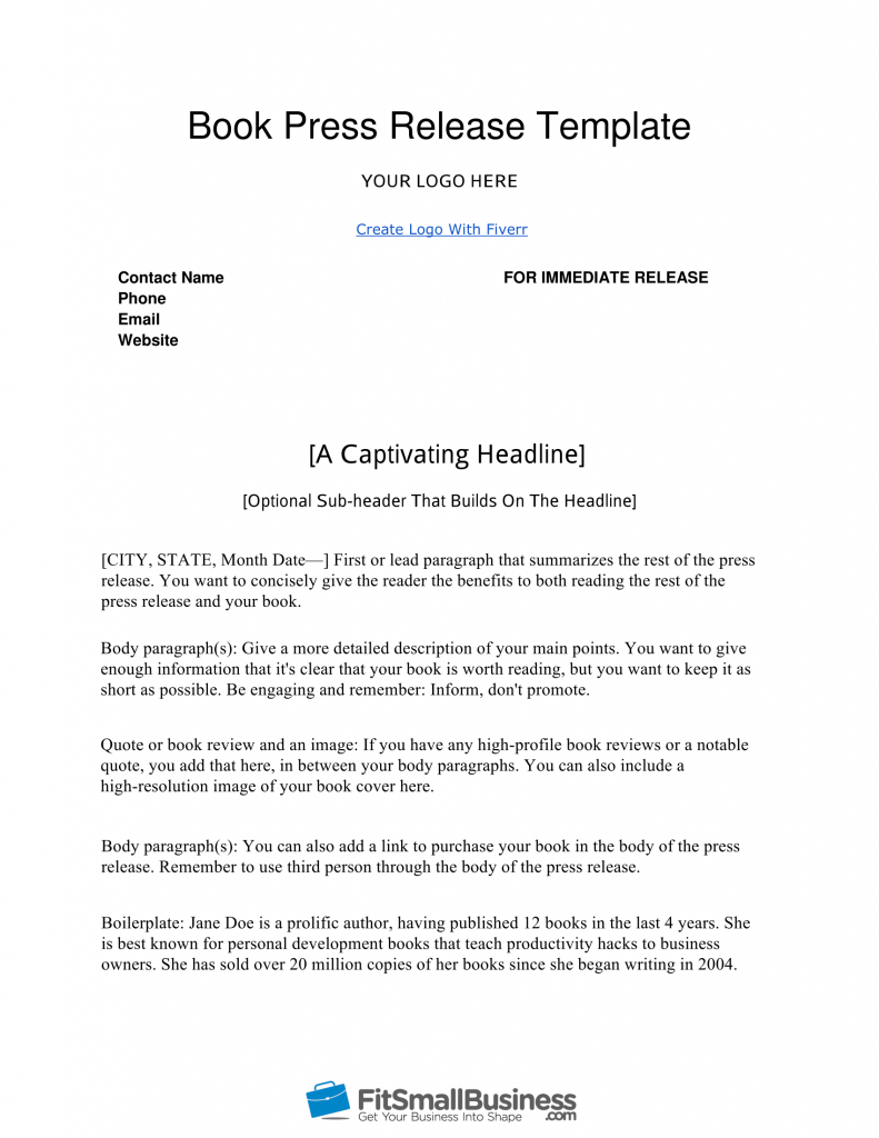 How To Write A Book Press Release In 9 Steps Free Template