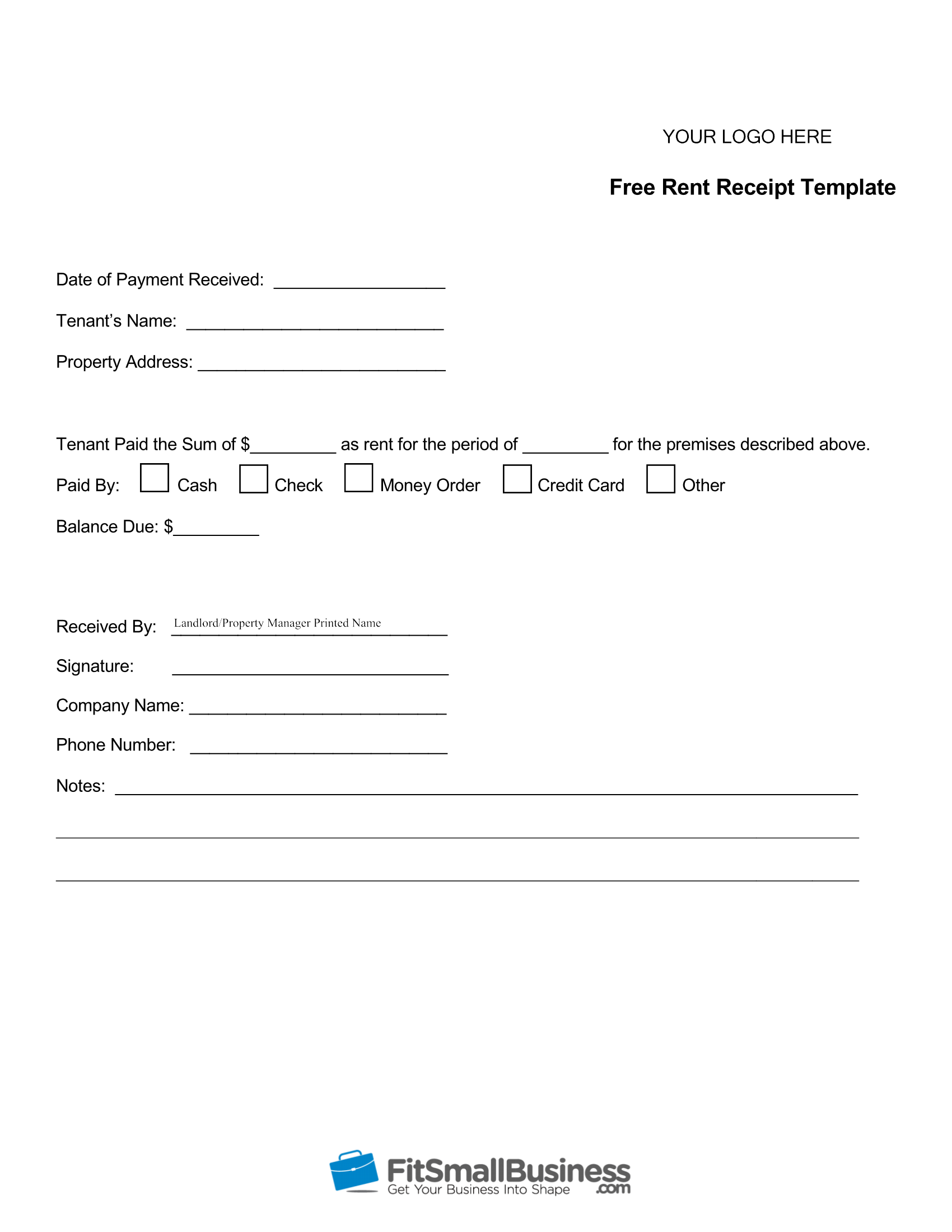 Rent Receipt Template Pages Glamorous : Receipt Forms