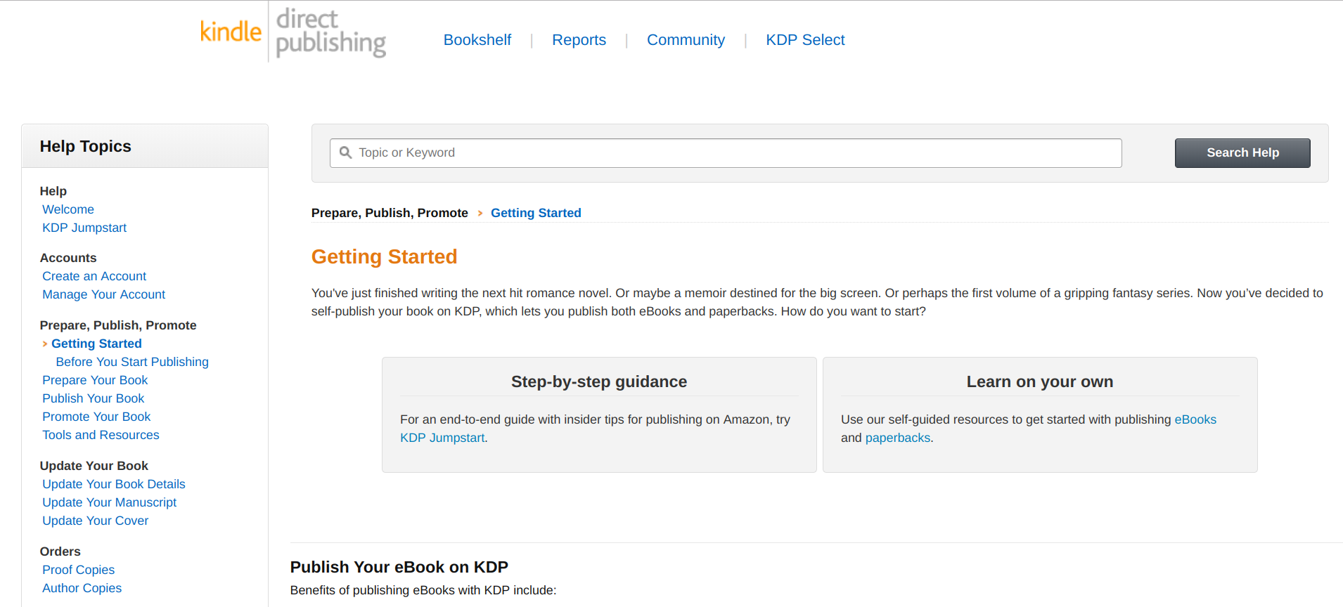 kindle direct publishing account