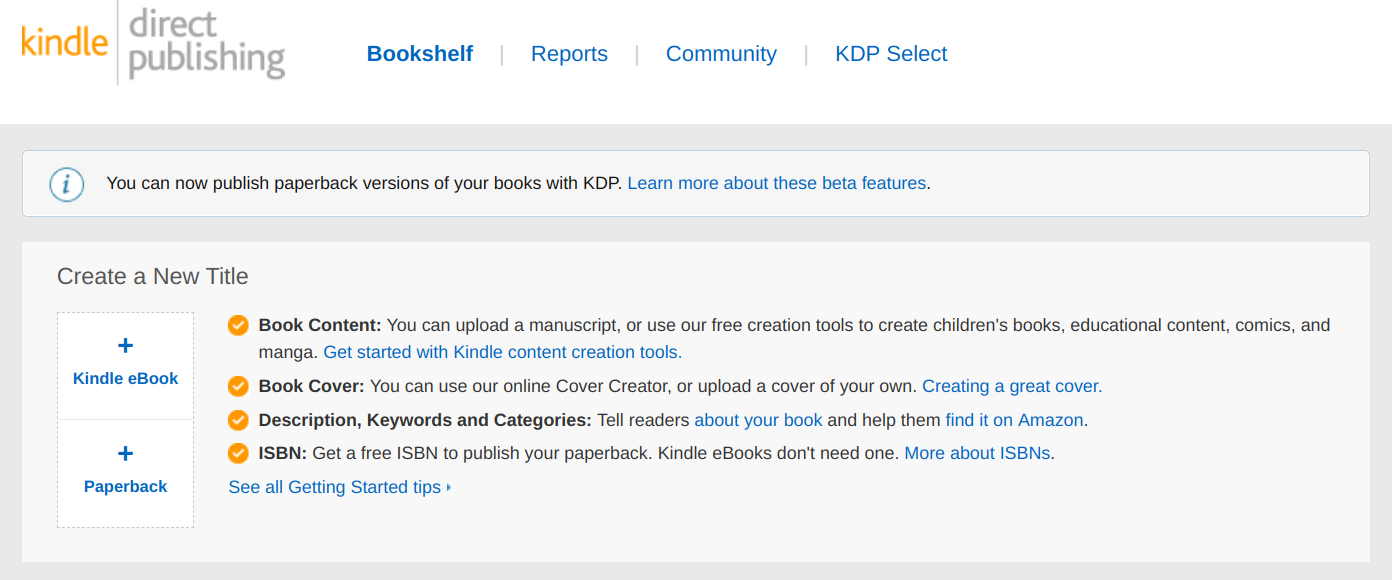 kindle direct publishing account