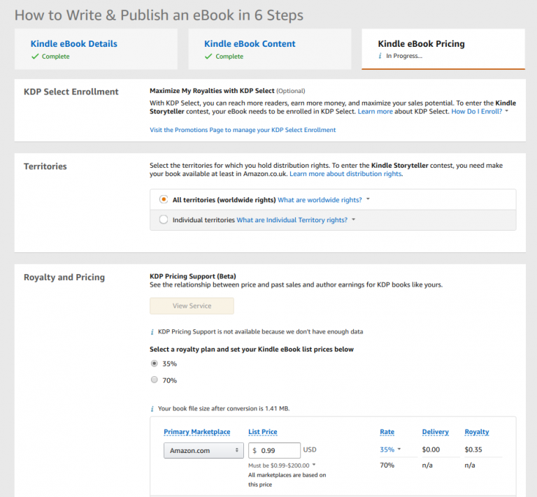 How to Sell Books on Amazon Kindle Direct Publishing in 4 Steps