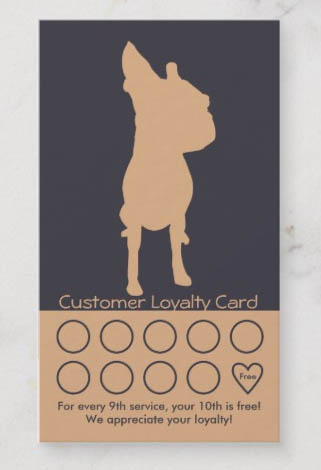 Dog Grooming Punch Card Template by Zazzle.