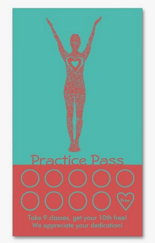 Yoga Punch Card Template by Zazzle.