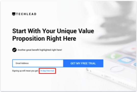 facebook landing page