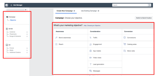 facebook landing page