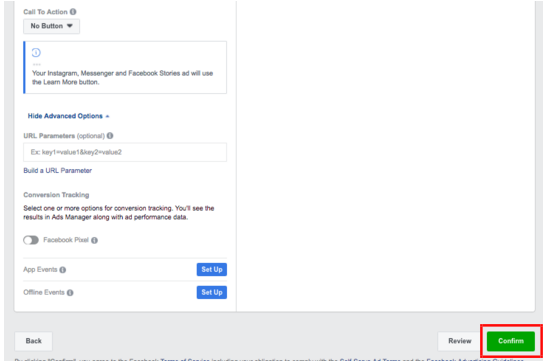 facebook landing page