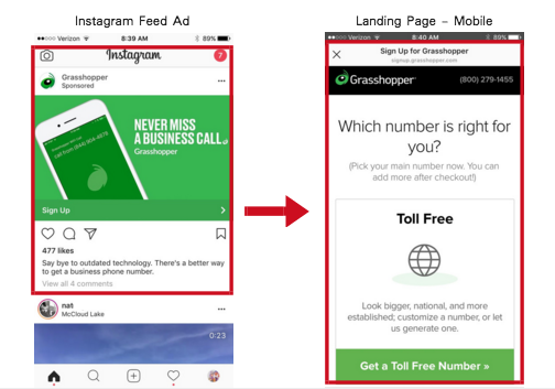 facebook landing page