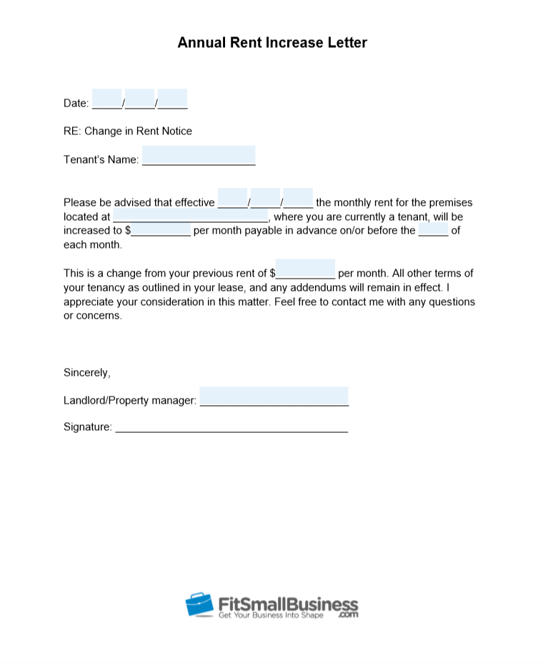 Sample Rent Increase Letter Free Templates