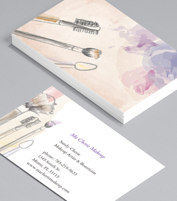 Top 25 Professional Makeup Artist Business Card Ideas