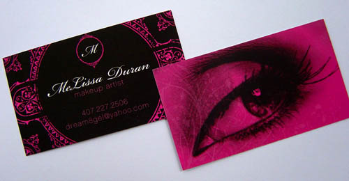 Work with a Color Theme - makeup artist business cards