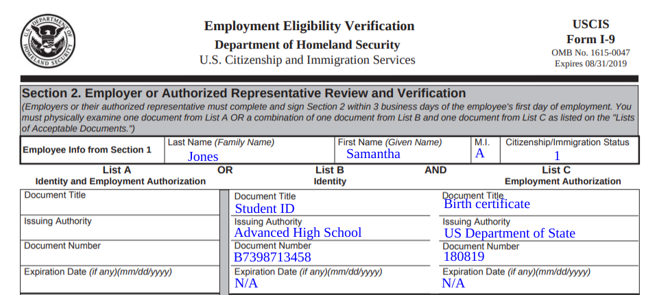 form i-9 example
 How to Fill Out the I-17 Form in 17 Steps [+Examples]