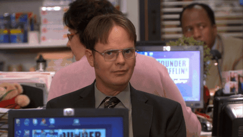 dwight the office quiet gif