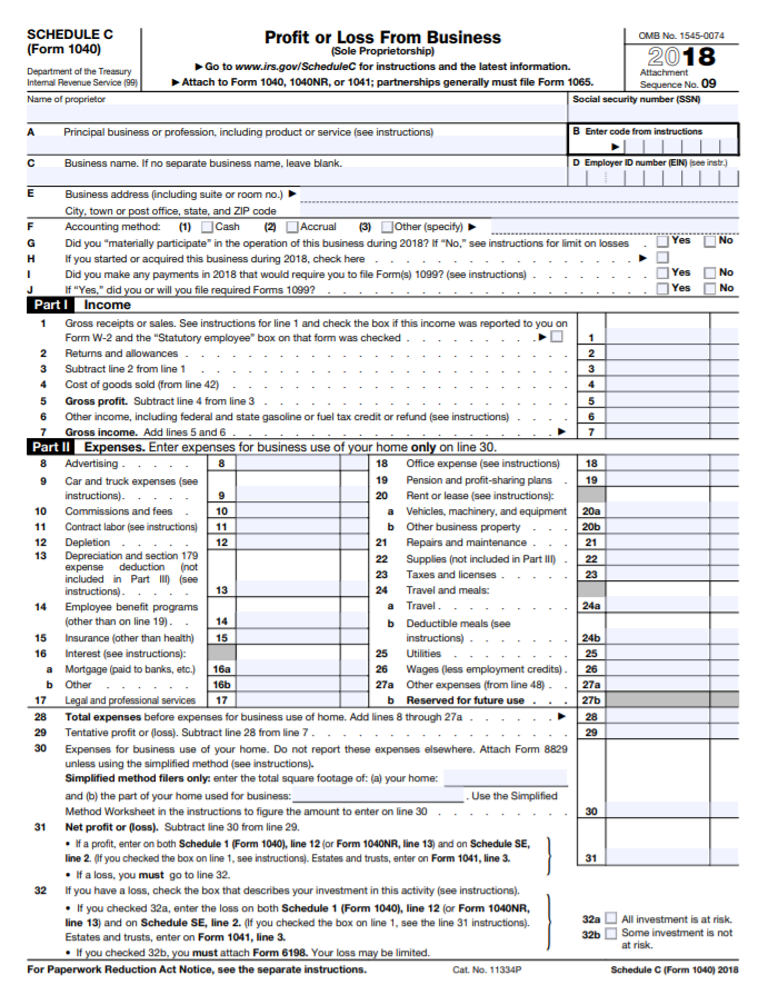 Small Business Tax Form 1040