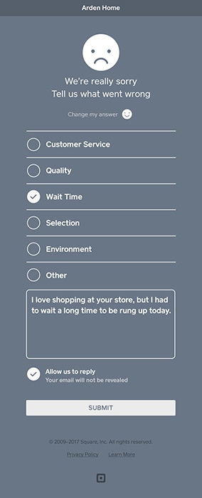 Part two of a post-purchase survey asking what went wrong.