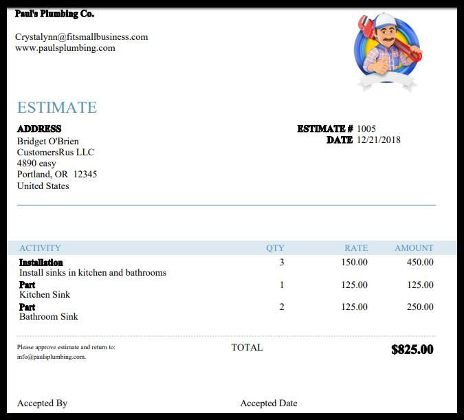 form list invoice Create Bids, to QuickBooks Online How Quotes, in and Estimates