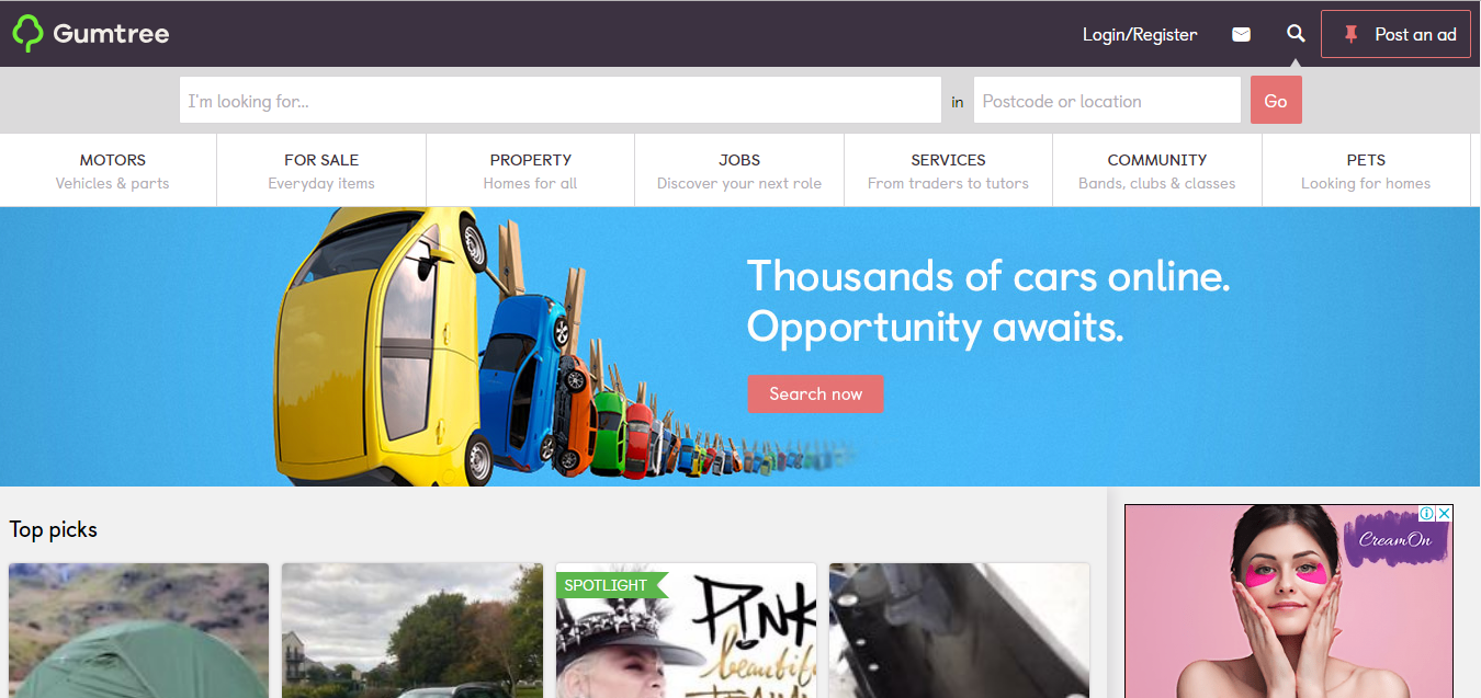 Gumtree - Free Advertising Sites