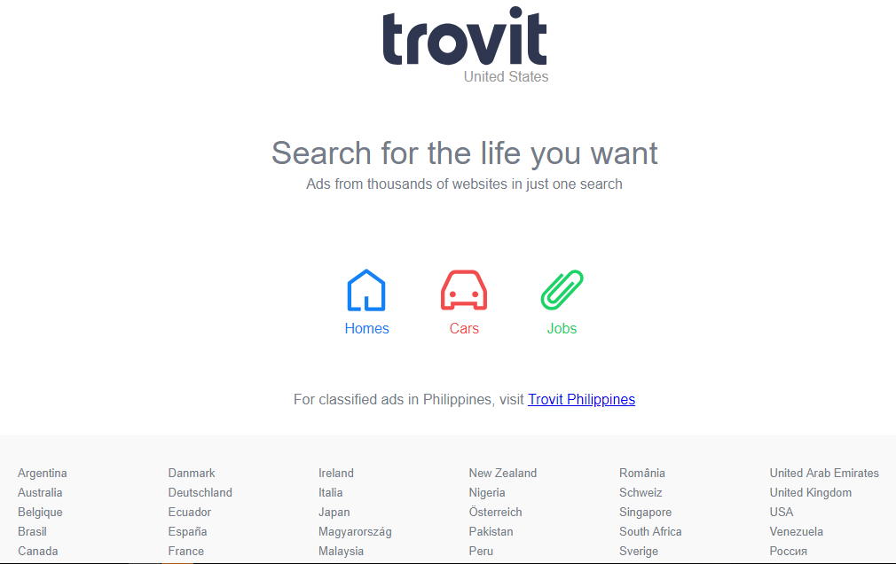 Trovit - سایت های تبلیغاتی رایگان