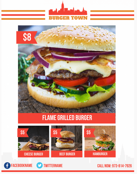 Fast Food Restaurant Menu Template - menu template