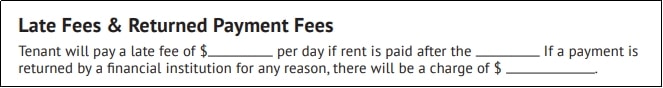 Late fees and returned payment fees.