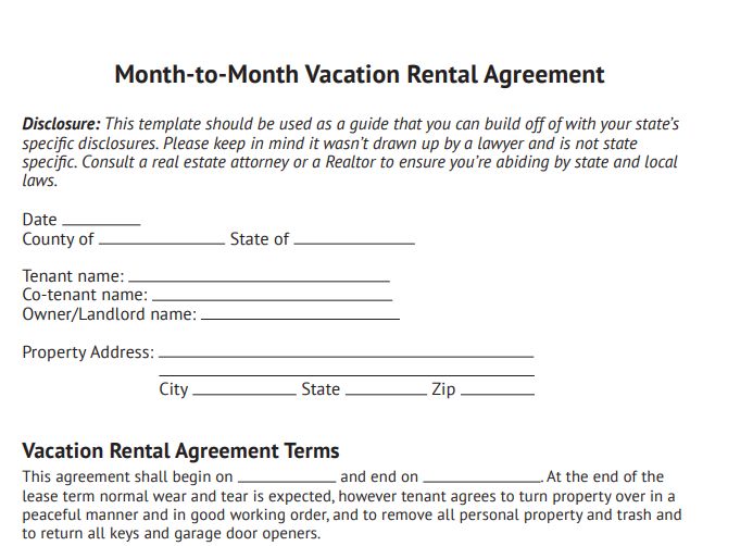 rental property lease agreement template