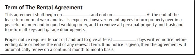 rental agreements templates