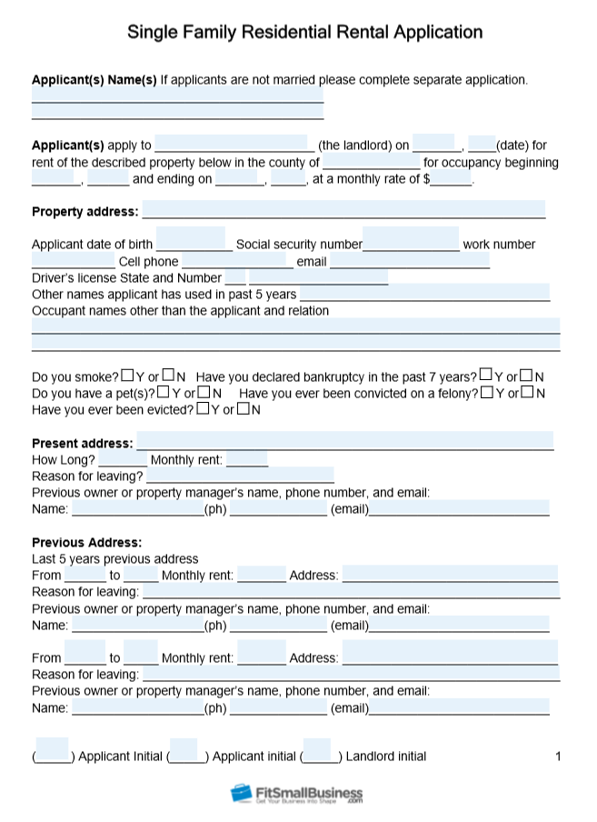 Rental Application Form [+Free Templates]
