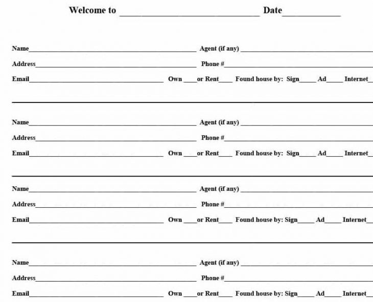 4 free real estate open house sign in sheet templates tips