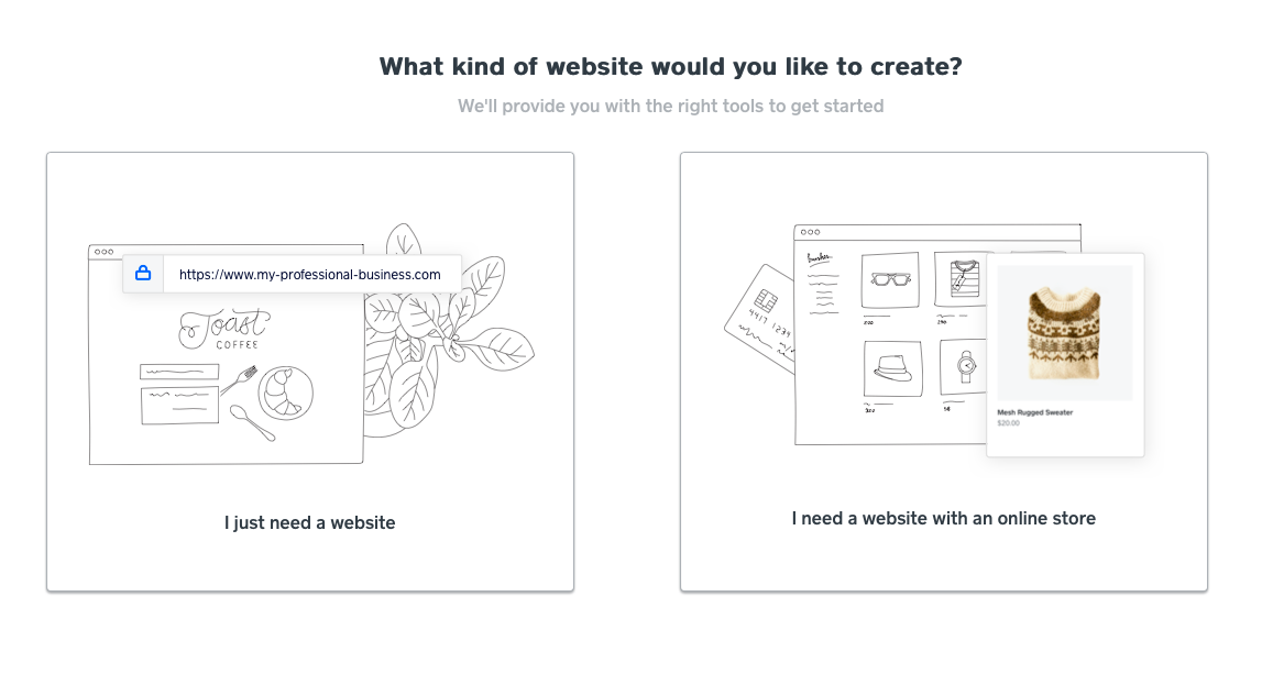 Weebly website design selection