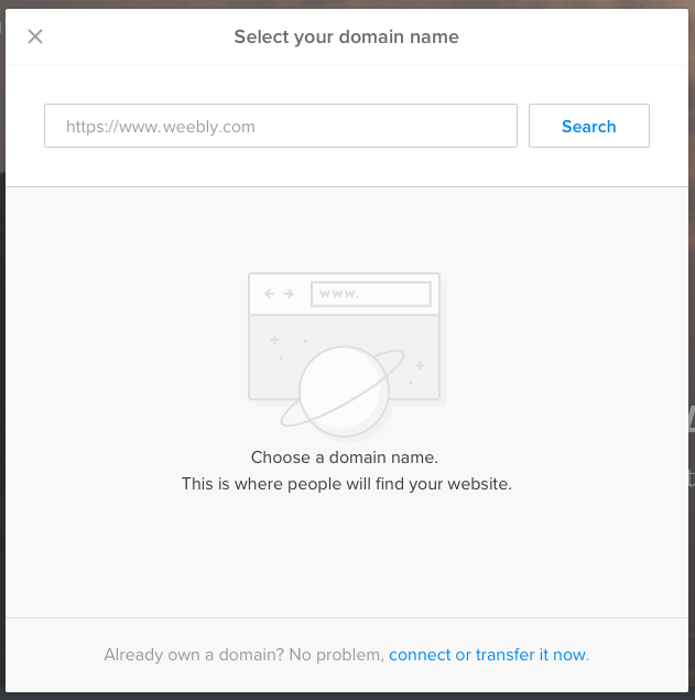 Select your Weebly domain