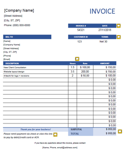 quickbooks create invoice template