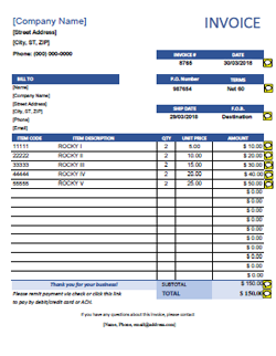 quickbooks invoice template for word