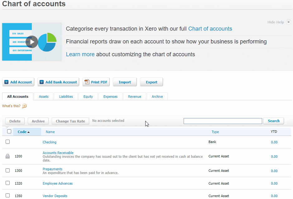 Short Video on Importing Chart of Accounts into Xero.