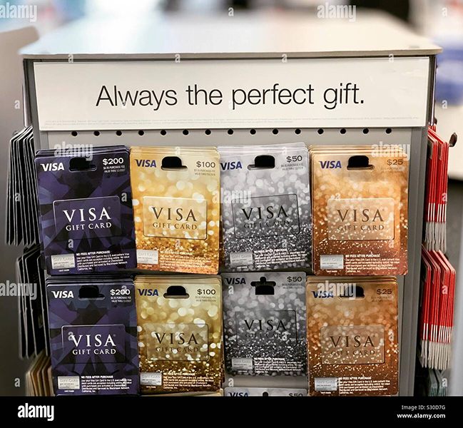 Purchasing Visa gift cards.