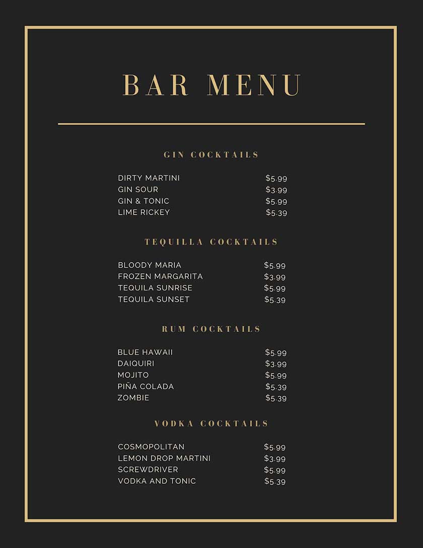 How to Create a Bar Menu in 8 Steps (+ Expert Tips & Examples)