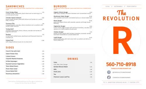 Simple takeout menu page 1.