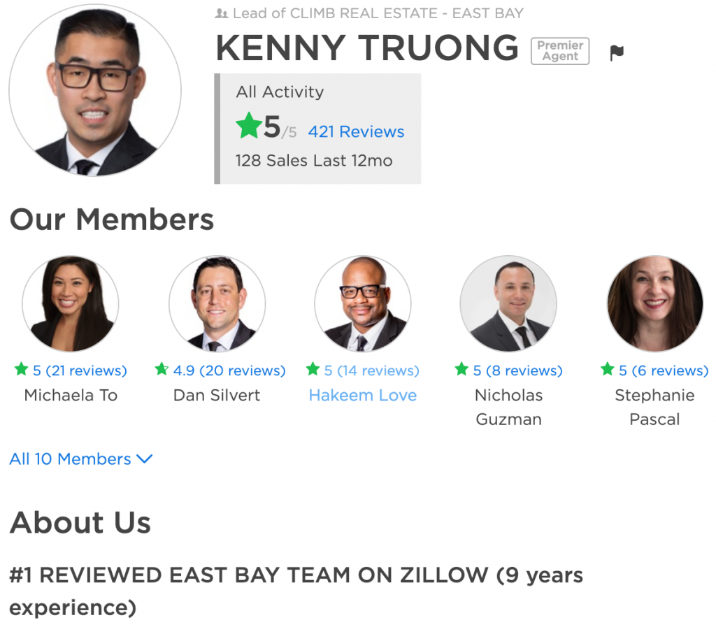zillow agent profile