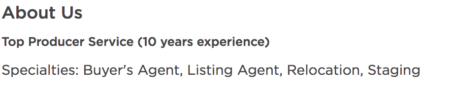 zillow agent profile