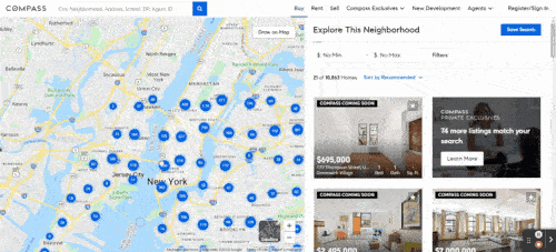 Sotheby International Realty with Interactive Map real estate website