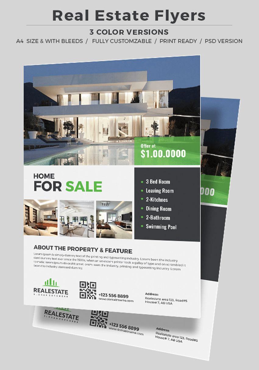 Top 21 Free & Paid Real Estate Flyer Templates Regarding Publisher Real Estate Flyer Templates