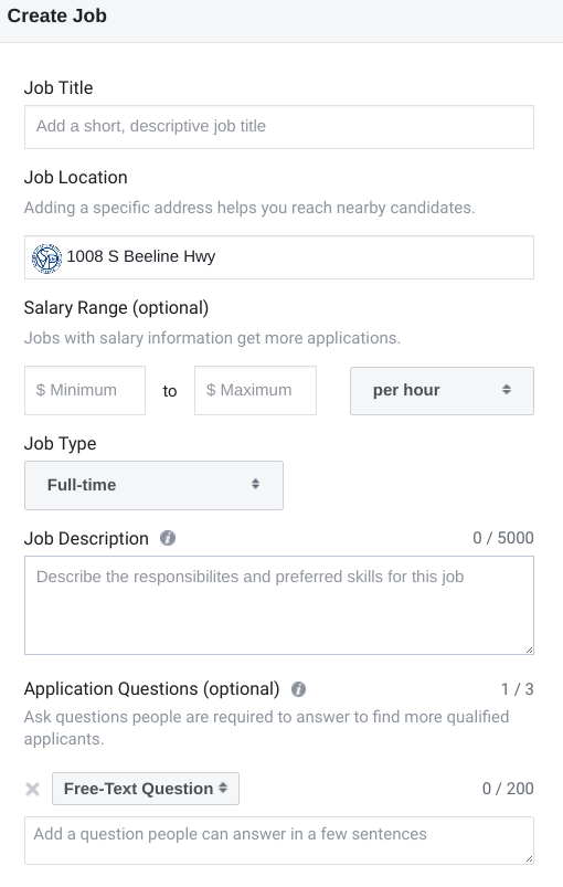 how to post a job on facebook